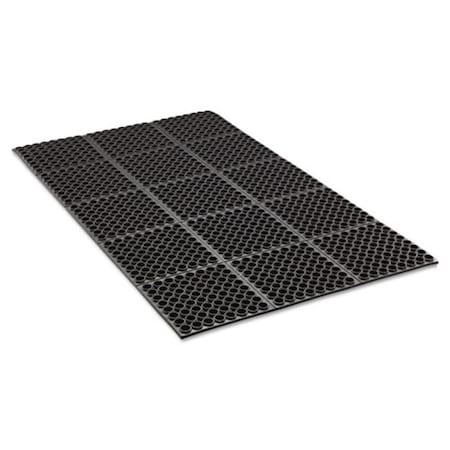 Crown Matting Technologies Antifatigue Mat, Rubber, Raised Rib, Black WSTF35BK